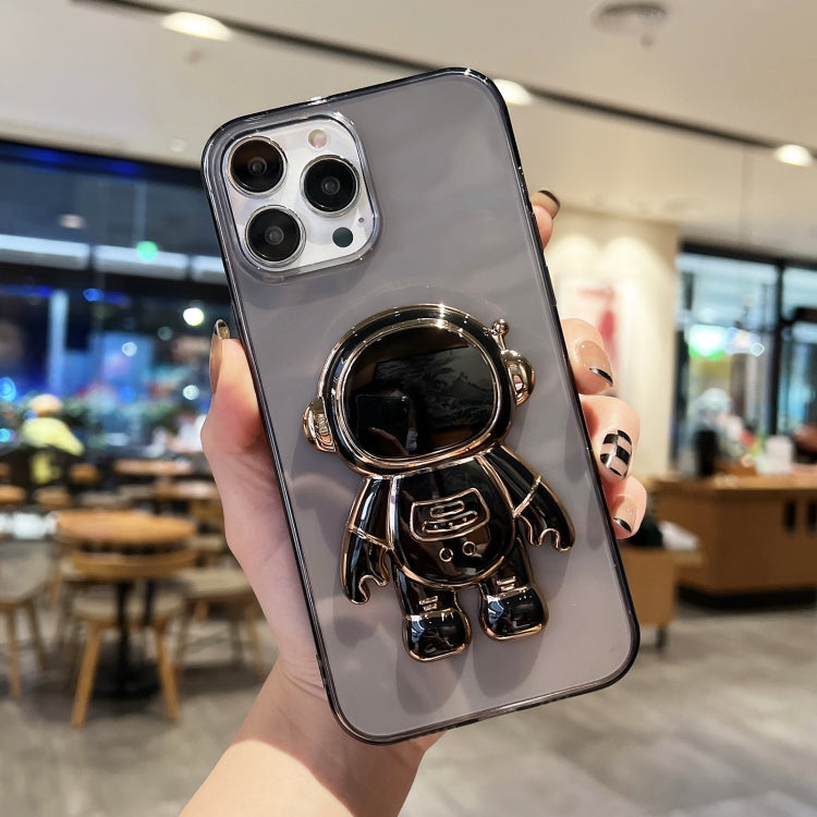 جراب هاتف TPU مطلي بحامل رائد فضاء، مناسب لأجهزة iPhone 13 Pro Max وiPhone 12 وiPhone 12 Pro وiPhone 12 Pro Max وiPhone 11 وiPhone 11 Pro Max