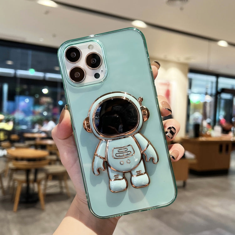 جراب هاتف TPU مطلي بحامل رائد فضاء، مناسب لأجهزة iPhone 13 Pro Max وiPhone 12 وiPhone 12 Pro وiPhone 12 Pro Max وiPhone 11 وiPhone 11 Pro Max