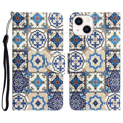 Colored Drawing Leather Phone Case, For iPhone 14 Pro Max, For iPhone 13, For iPhone 13 mini