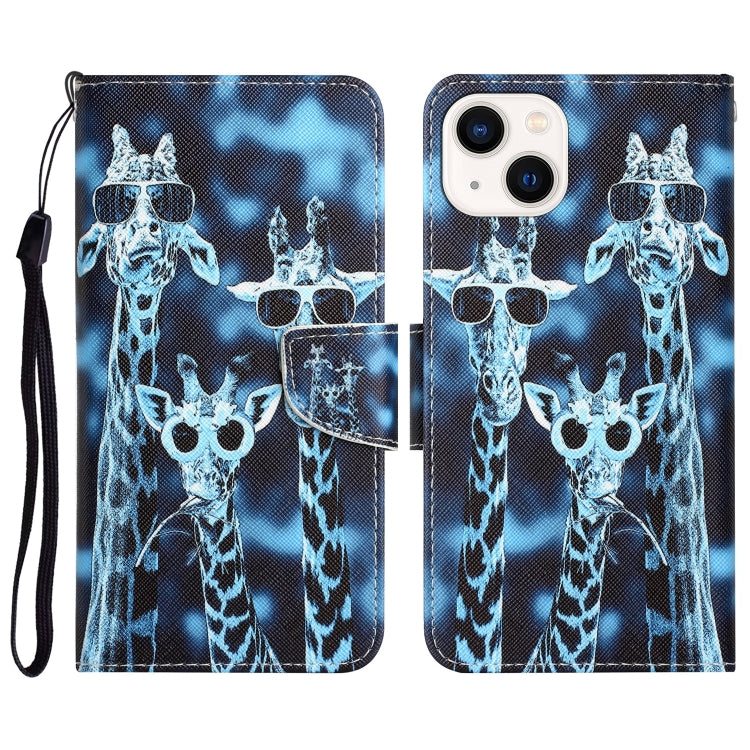 Colored Drawing Leather Phone Case, For iPhone 14 Pro Max, For iPhone 13, For iPhone 13 mini