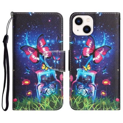 Colored Drawing Leather Phone Case, For iPhone 14 Pro Max, For iPhone 13, For iPhone 13 mini
