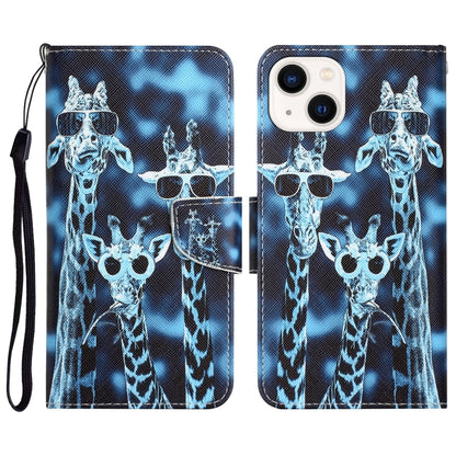Colored Drawing Leather Phone Case, For iPhone 14 Pro Max, For iPhone 13, For iPhone 13 mini