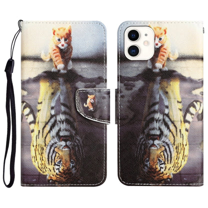 Colored Drawing Leather Phone Case, For iPhone 13 Pro, For iPhone 13 Pro Max, For iPhone 12 mini