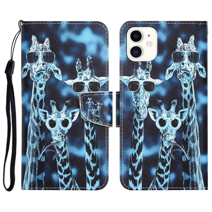 Colored Drawing Leather Phone Case, For iPhone 13 Pro, For iPhone 13 Pro Max, For iPhone 12 mini