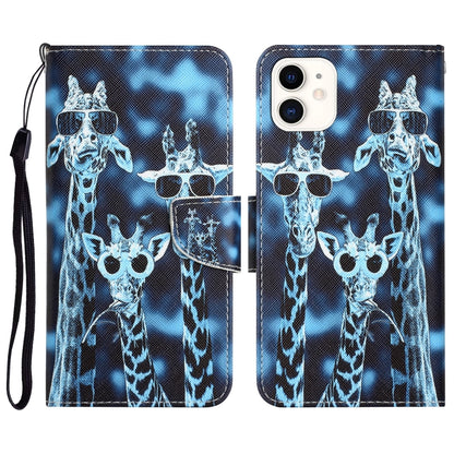 Colored Drawing Leather Phone Case, For iPhone 12 / 12 Pro, For iPhone 12 Pro Max, For iPhone 11