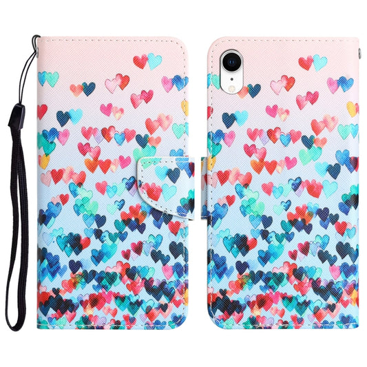 Colored Drawing Leather Phone Case, For iPhone XR, For iPhone X, For iPhone 7 / 8