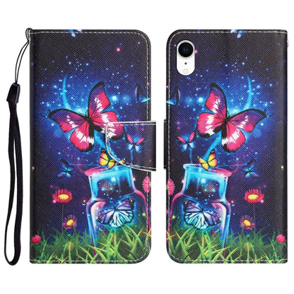 Colored Drawing Leather Phone Case, For iPhone XR, For iPhone X, For iPhone 7 / 8