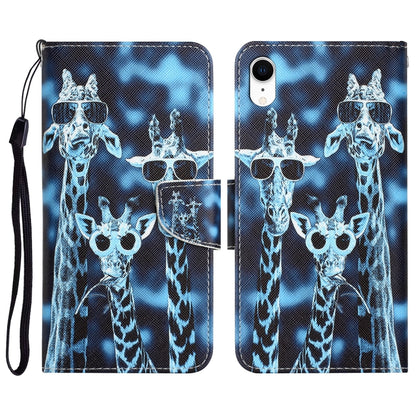 Colored Drawing Leather Phone Case, For iPhone XR, For iPhone X, For iPhone 7 / 8