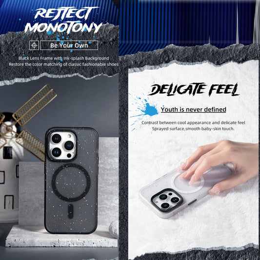 جراب هاتف ROCK Guard Ink Splash MagSafe، مناسب لأجهزة iPhone 14 وiPhone 14 Plus وiPhone 14 Pro وiPhone 14 Pro Max