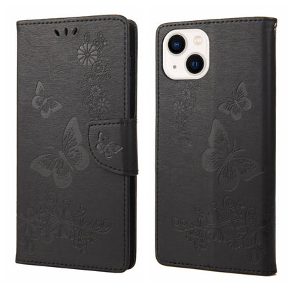 Butterfly Embossed Horizontal Flip Leather Phone Case, For iPhone 14, For iPhone 14 Plus, For iPhone 14 Pro, For iPhone 14 Pro Max