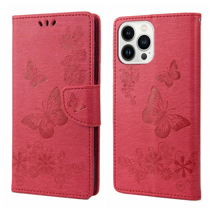 Butterfly Embossed Horizontal Flip Leather Phone Case, For iPhone 14, For iPhone 14 Plus, For iPhone 14 Pro, For iPhone 14 Pro Max