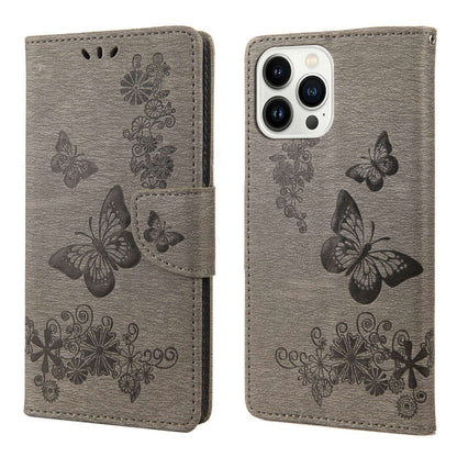 Butterfly Embossed Horizontal Flip Leather Phone Case, For iPhone 14, For iPhone 14 Plus, For iPhone 14 Pro, For iPhone 14 Pro Max