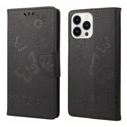 Butterfly Embossed Horizontal Flip Leather Phone Case, For iPhone 14, For iPhone 14 Plus, For iPhone 14 Pro, For iPhone 14 Pro Max