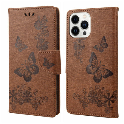 Butterfly Embossed Horizontal Flip Leather Phone Case, For iPhone 14, For iPhone 14 Plus, For iPhone 14 Pro, For iPhone 14 Pro Max