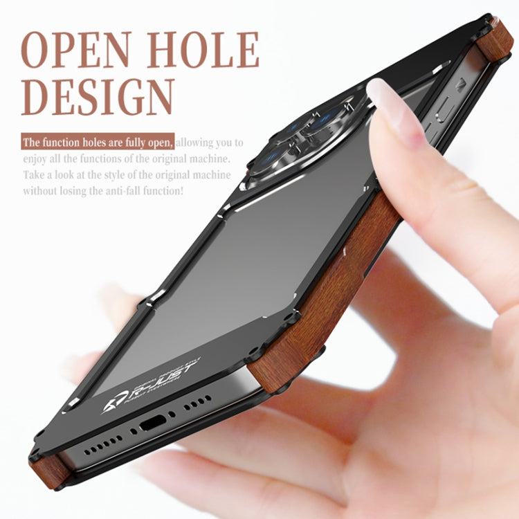 جراب هاتف R-JUST Ironwood Generation المعدني والخشبي، مناسب لأجهزة iPhone 14 وiPhone 14 Plus وiPhone 14 Pro وiPhone 14 Pro Max