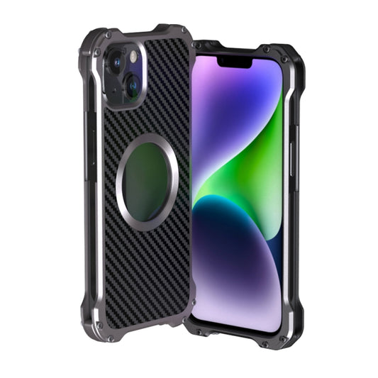جراب هاتف معدني مجوف مقاوم للصدمات RJ51 من R-JUST، مناسب لأجهزة iPhone 14 وiPhone 14 Plus وiPhone 14 Pro وiPhone 14 Pro Max
