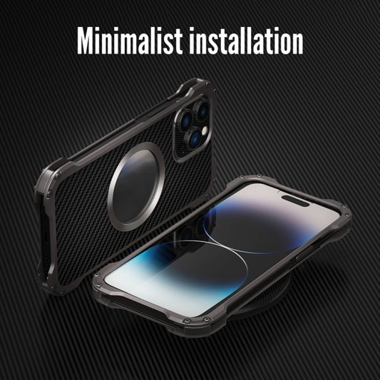 جراب هاتف معدني مجوف مقاوم للصدمات RJ51 من R-JUST، مناسب لأجهزة iPhone 14 وiPhone 14 Plus وiPhone 14 Pro وiPhone 14 Pro Max
