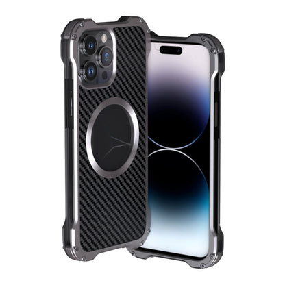 جراب هاتف معدني مجوف مقاوم للصدمات RJ51 من R-JUST، مناسب لأجهزة iPhone 14 وiPhone 14 Plus وiPhone 14 Pro وiPhone 14 Pro Max