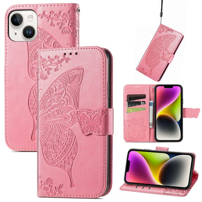 Butterfly Embossing Leather Case, For iPhone 14 Pro Max, For iPhone 14 Pro, For iPhone 14, For iPhone 14 Plus