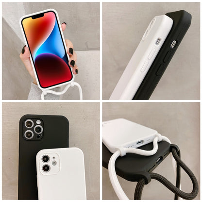 Crossbody Lanyard Liquid Silicone Case, For iPhone 14, For iPhone 14 Plus, For iPhone 14 Pro