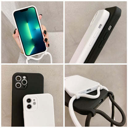 Crossbody Lanyard Liquid Silicone Case, For iPhone 13 Pro Max, For iPhone 12, For iPhone 12 Pro