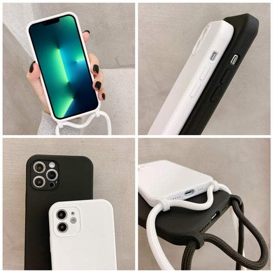 Crossbody Lanyard Liquid Silicone Case, For iPhone 13 Pro Max, For iPhone 12, For iPhone 12 Pro