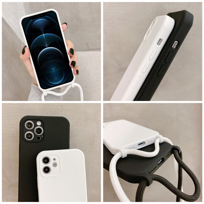 Crossbody Lanyard Liquid Silicone Case, For iPhone 12 Pro Max