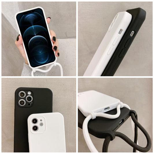 Crossbody Lanyard Liquid Silicone Case, For iPhone 12 Pro Max