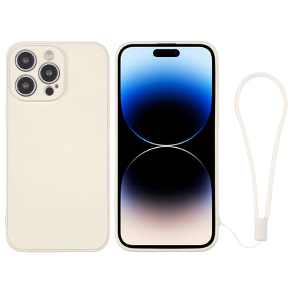 جراب هاتف سيليكون مع حزام معصم، لهاتف iPhone 14، وiPhone 14 Plus، وiPhone 14 Pro