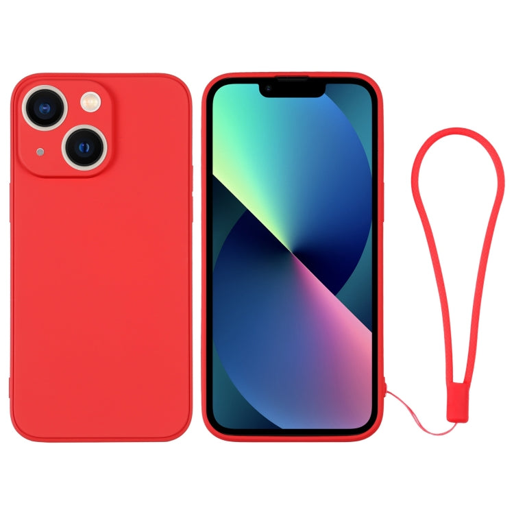 جراب سيليكون للهاتف مع حزام معصم، لهاتف iPhone 14 Pro Max، لهاتف iPhone 13 mini، لهاتف iPhone 13