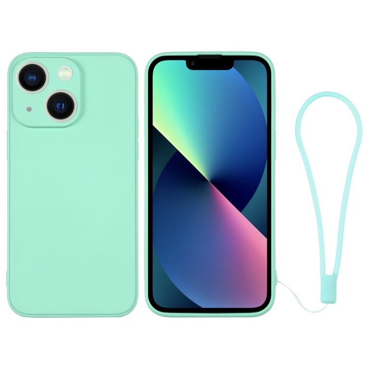 جراب سيليكون للهاتف مع حزام معصم، لهاتف iPhone 14 Pro Max، لهاتف iPhone 13 mini، لهاتف iPhone 13
