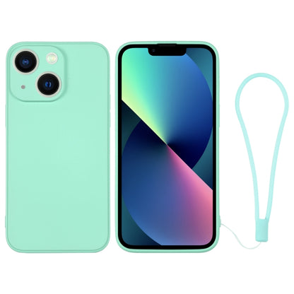 جراب سيليكون للهاتف مع حزام معصم، لهاتف iPhone 14 Pro Max، لهاتف iPhone 13 mini، لهاتف iPhone 13