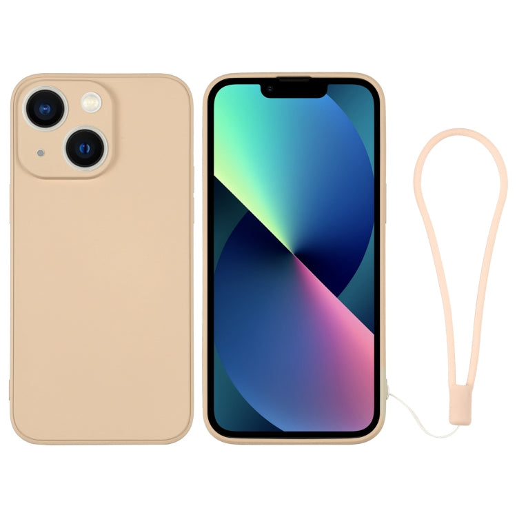 جراب سيليكون للهاتف مع حزام معصم، لهاتف iPhone 14 Pro Max، لهاتف iPhone 13 mini، لهاتف iPhone 13