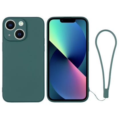 جراب سيليكون للهاتف مع حزام معصم، لهاتف iPhone 14 Pro Max، لهاتف iPhone 13 mini، لهاتف iPhone 13