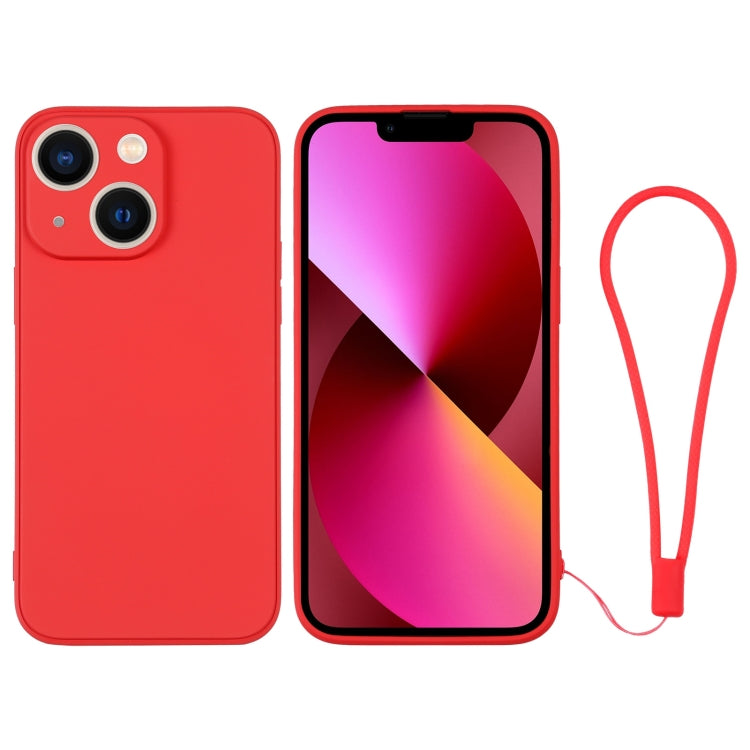جراب سيليكون للهاتف مع حزام معصم، لهاتف iPhone 14 Pro Max، لهاتف iPhone 13 mini، لهاتف iPhone 13