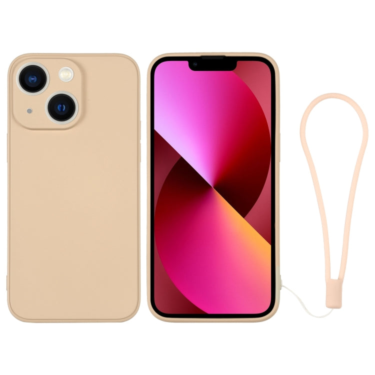 جراب سيليكون للهاتف مع حزام معصم، لهاتف iPhone 14 Pro Max، لهاتف iPhone 13 mini، لهاتف iPhone 13