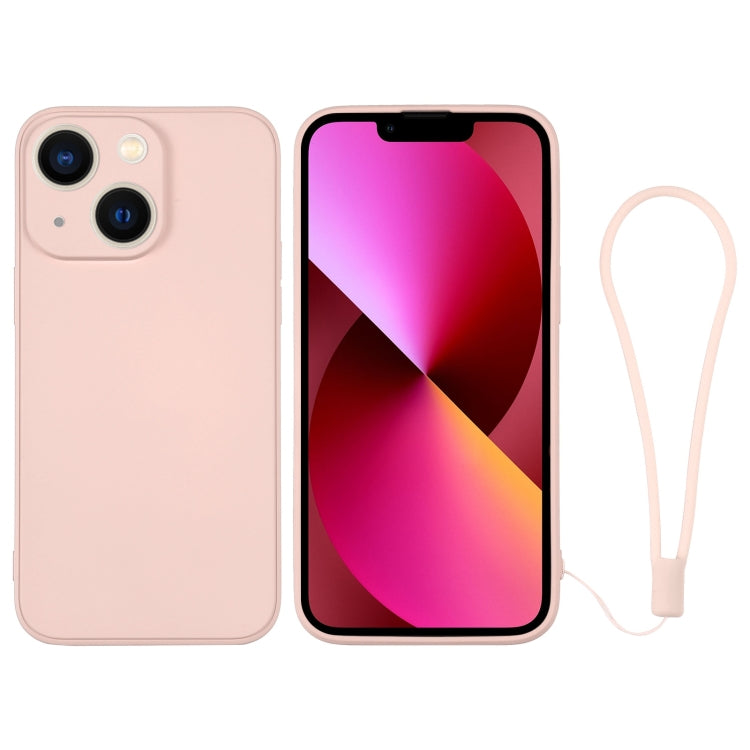 جراب سيليكون للهاتف مع حزام معصم، لهاتف iPhone 14 Pro Max، لهاتف iPhone 13 mini، لهاتف iPhone 13