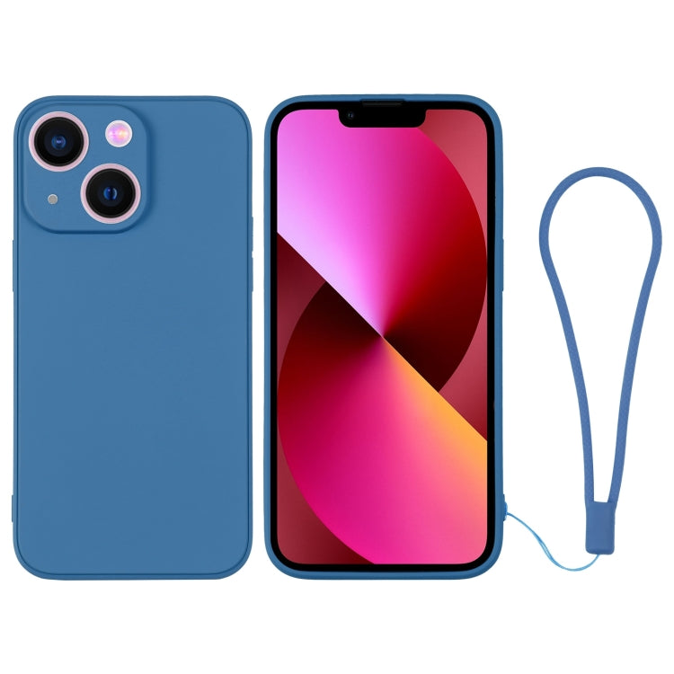جراب سيليكون للهاتف مع حزام معصم، لهاتف iPhone 14 Pro Max، لهاتف iPhone 13 mini، لهاتف iPhone 13