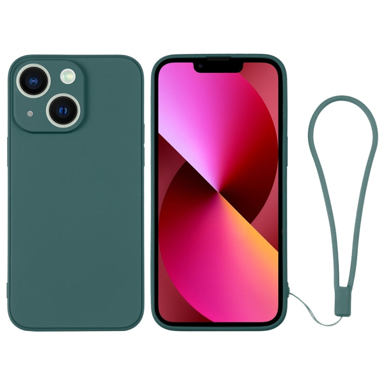 جراب سيليكون للهاتف مع حزام معصم، لهاتف iPhone 14 Pro Max، لهاتف iPhone 13 mini، لهاتف iPhone 13