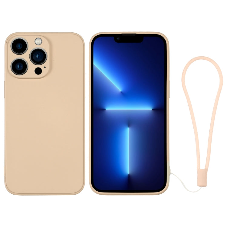 جراب هاتف سيليكون مع حزام معصم، لهاتف iPhone 13 Pro، وiPhone 13 Pro Max، وiPhone 12 mini