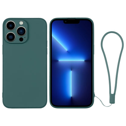 جراب هاتف سيليكون مع حزام معصم، لهاتف iPhone 13 Pro، وiPhone 13 Pro Max، وiPhone 12 mini