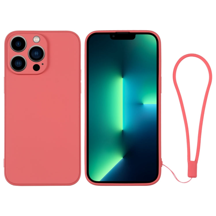 جراب هاتف سيليكون مع حزام معصم، لهاتف iPhone 13 Pro، وiPhone 13 Pro Max، وiPhone 12 mini