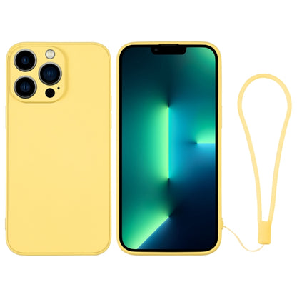 جراب هاتف سيليكون مع حزام معصم، لهاتف iPhone 13 Pro، وiPhone 13 Pro Max، وiPhone 12 mini