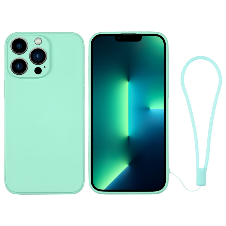 جراب هاتف سيليكون مع حزام معصم، لهاتف iPhone 13 Pro، وiPhone 13 Pro Max، وiPhone 12 mini