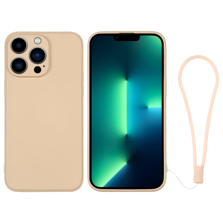جراب هاتف سيليكون مع حزام معصم، لهاتف iPhone 13 Pro، وiPhone 13 Pro Max، وiPhone 12 mini