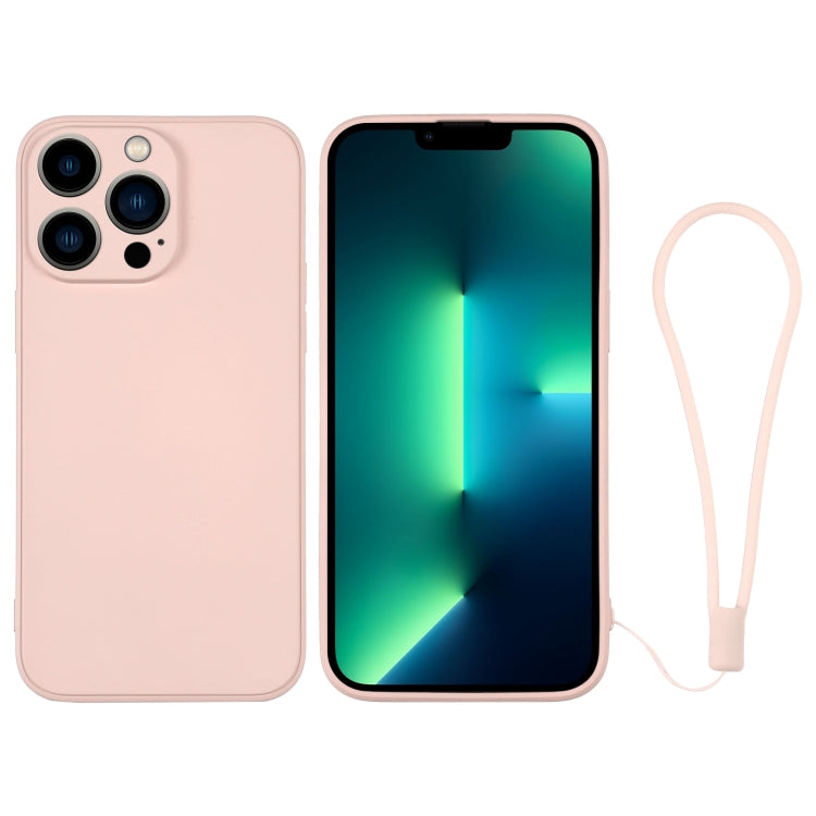جراب هاتف سيليكون مع حزام معصم، لهاتف iPhone 13 Pro، وiPhone 13 Pro Max، وiPhone 12 mini