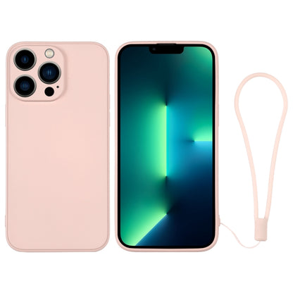 جراب هاتف سيليكون مع حزام معصم، لهاتف iPhone 13 Pro، وiPhone 13 Pro Max، وiPhone 12 mini