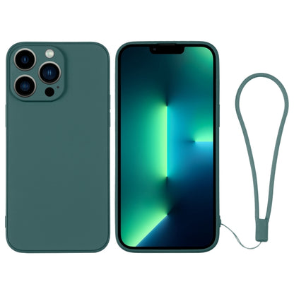 جراب هاتف سيليكون مع حزام معصم، لهاتف iPhone 13 Pro، وiPhone 13 Pro Max، وiPhone 12 mini