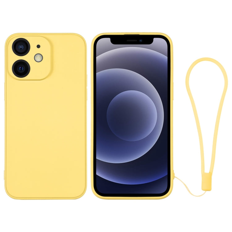 جراب هاتف سيليكون مع حزام معصم، لهاتف iPhone 13 Pro، وiPhone 13 Pro Max، وiPhone 12 mini
