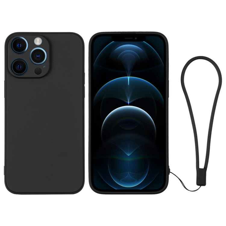 جراب هاتف سيليكون مع حزام معصم، لهاتف iPhone 12، لهاتف iPhone 12 Pro، لهاتف iPhone 12 Pro Max